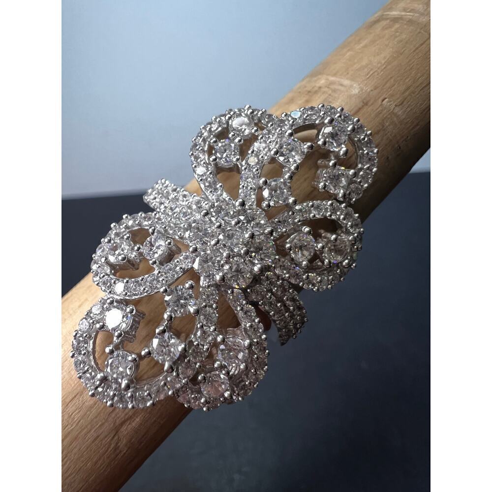 CZ cocktail ring In sterling silver size 9.5